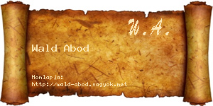 Wald Abod névjegykártya